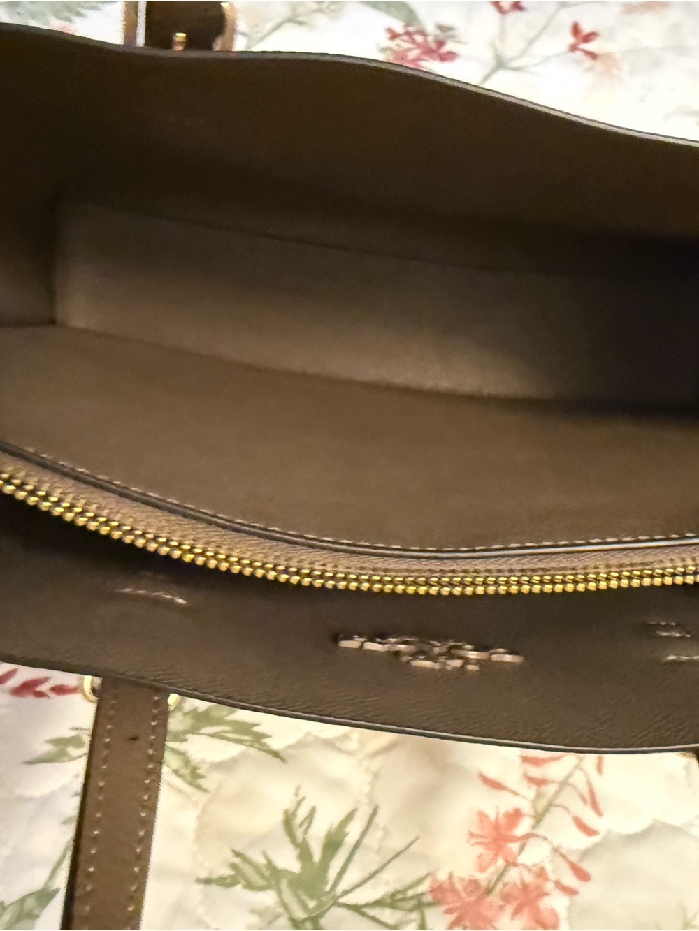 Coach Taupe Brown Leather Satchel with Gold Hardware - Picture 2 of 3
